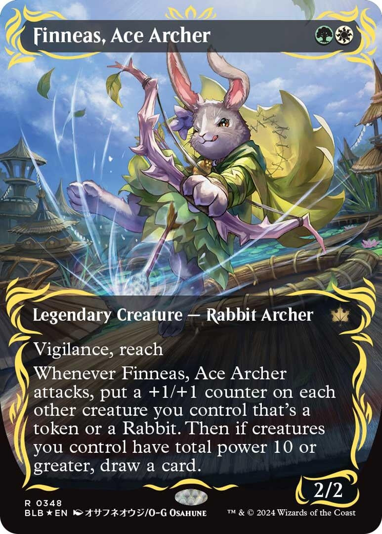 Finneas, Ace Archer (Borderless) (Raised Foil) (348) (BLB)