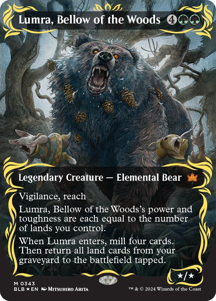 Lumra, Bellow of the Woods (Borderless) (Raised Foil) (343) (BLB)