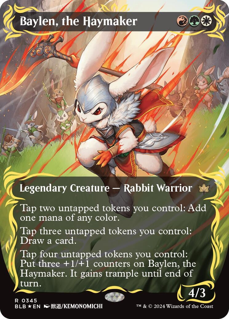 Baylen, the Haymaker (Borderless) (Raised Foil) (345) (BLB)