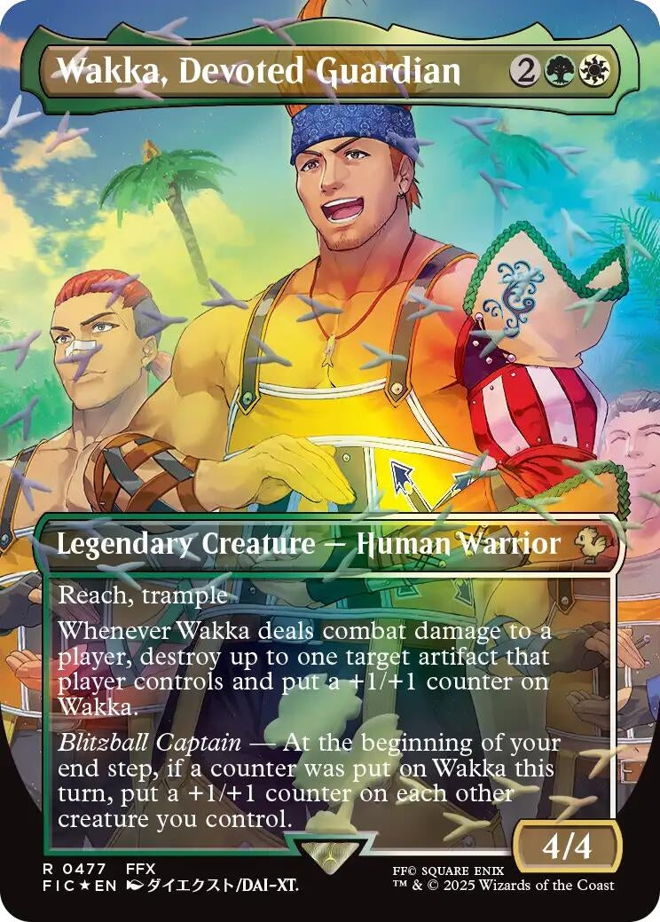 Wakka, Devoted Guardian (Borderless) (Chocobo Track Foil) (477) (FIC)