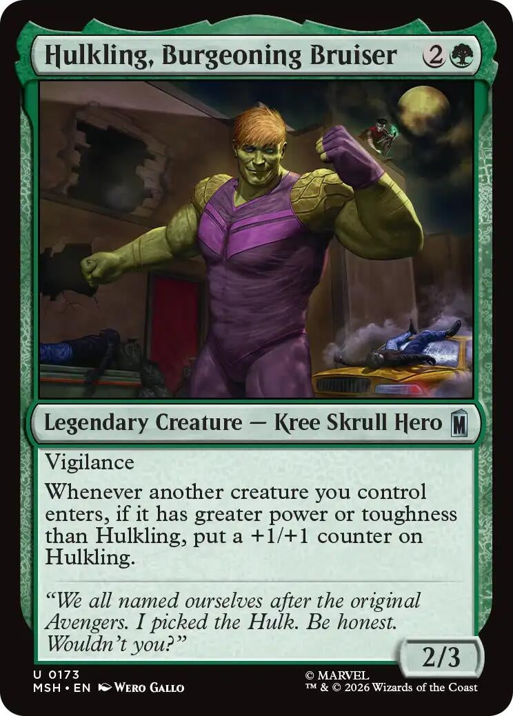 Hulkling, Burgeoning Bruiser (173) (MSH)