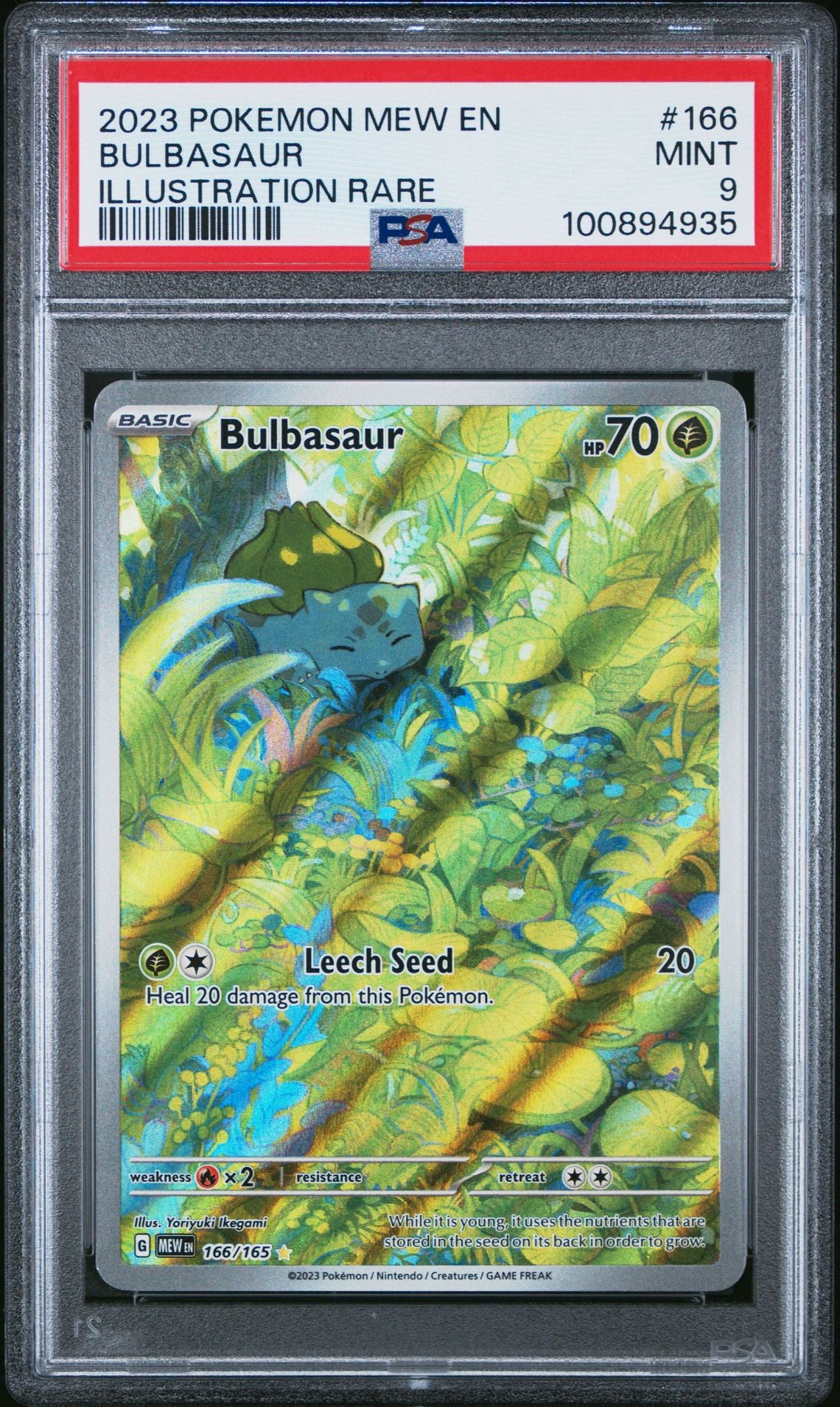 BULBASAUR ILLUSTRATION RARE 2023 POKEMON MEW EN-151 PSA MINT 9