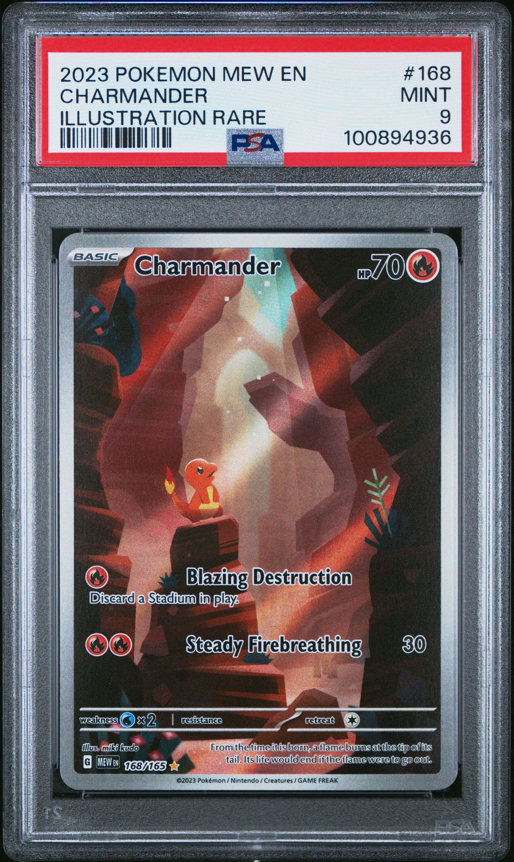 CHARMANDER ILLUSTRATION RARE 2023 POKEMON MEW EN-151 PSA MINT 9
